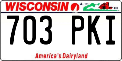 WI license plate 703PKI