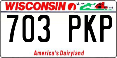 WI license plate 703PKP