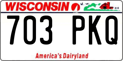 WI license plate 703PKQ
