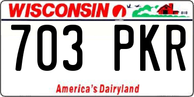 WI license plate 703PKR