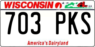 WI license plate 703PKS