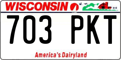 WI license plate 703PKT