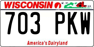 WI license plate 703PKW