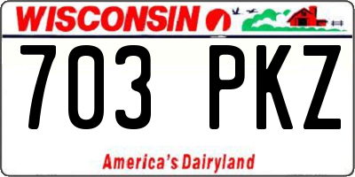 WI license plate 703PKZ