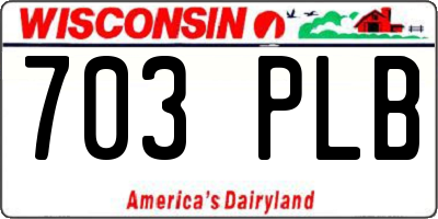 WI license plate 703PLB