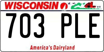 WI license plate 703PLE