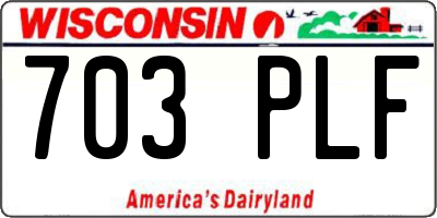 WI license plate 703PLF