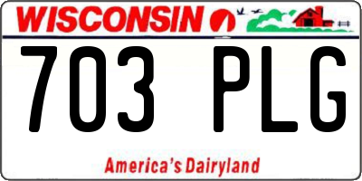 WI license plate 703PLG