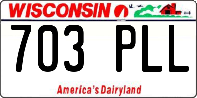 WI license plate 703PLL