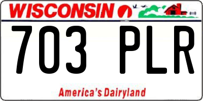 WI license plate 703PLR