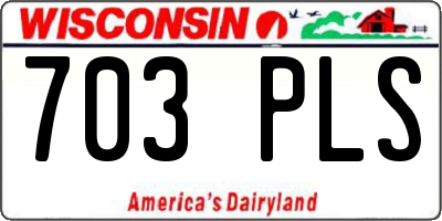 WI license plate 703PLS