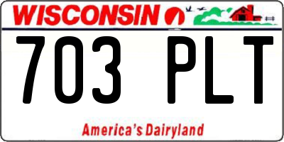 WI license plate 703PLT