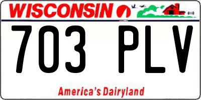 WI license plate 703PLV