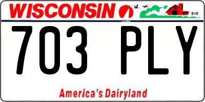WI license plate 703PLY