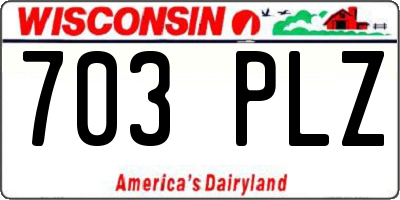 WI license plate 703PLZ