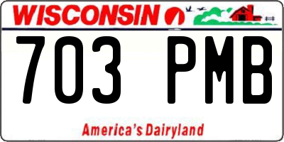 WI license plate 703PMB
