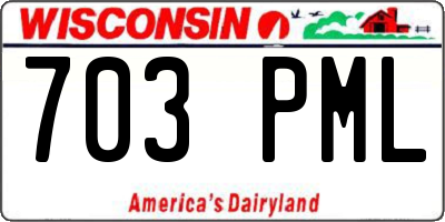 WI license plate 703PML