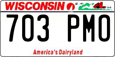 WI license plate 703PMO