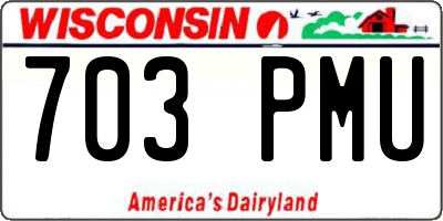 WI license plate 703PMU