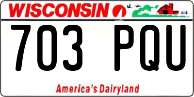 WI license plate 703PQU
