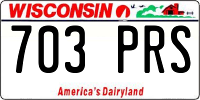 WI license plate 703PRS