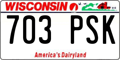 WI license plate 703PSK