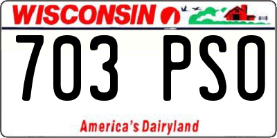 WI license plate 703PSO