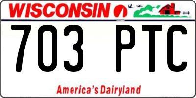 WI license plate 703PTC