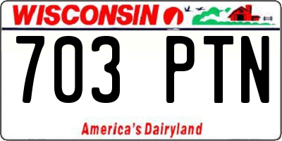 WI license plate 703PTN