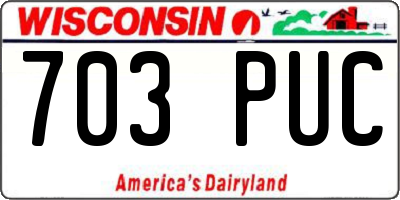 WI license plate 703PUC