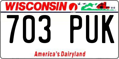 WI license plate 703PUK