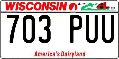 WI license plate 703PUU