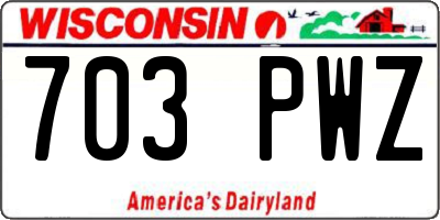 WI license plate 703PWZ