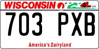 WI license plate 703PXB