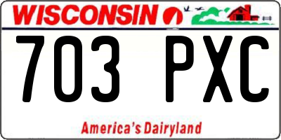 WI license plate 703PXC