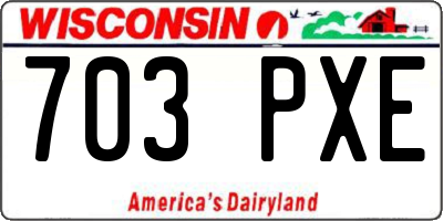WI license plate 703PXE