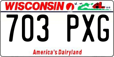 WI license plate 703PXG