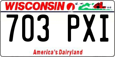 WI license plate 703PXI