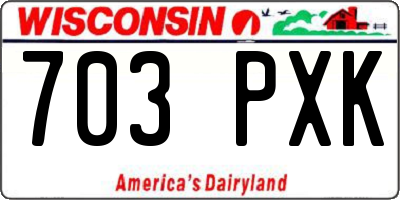 WI license plate 703PXK