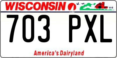 WI license plate 703PXL