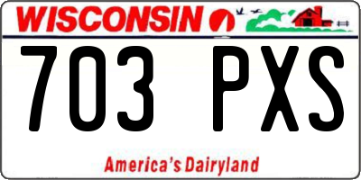 WI license plate 703PXS