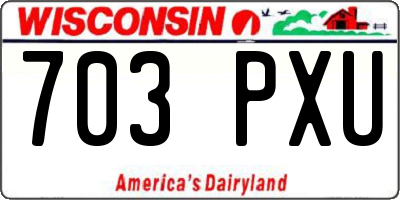 WI license plate 703PXU