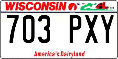 WI license plate 703PXY