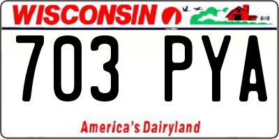 WI license plate 703PYA