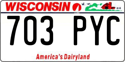 WI license plate 703PYC