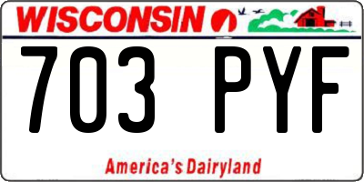 WI license plate 703PYF