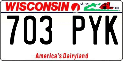 WI license plate 703PYK