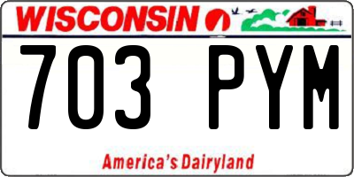 WI license plate 703PYM
