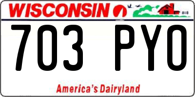 WI license plate 703PYO