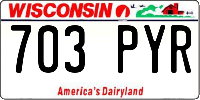 WI license plate 703PYR